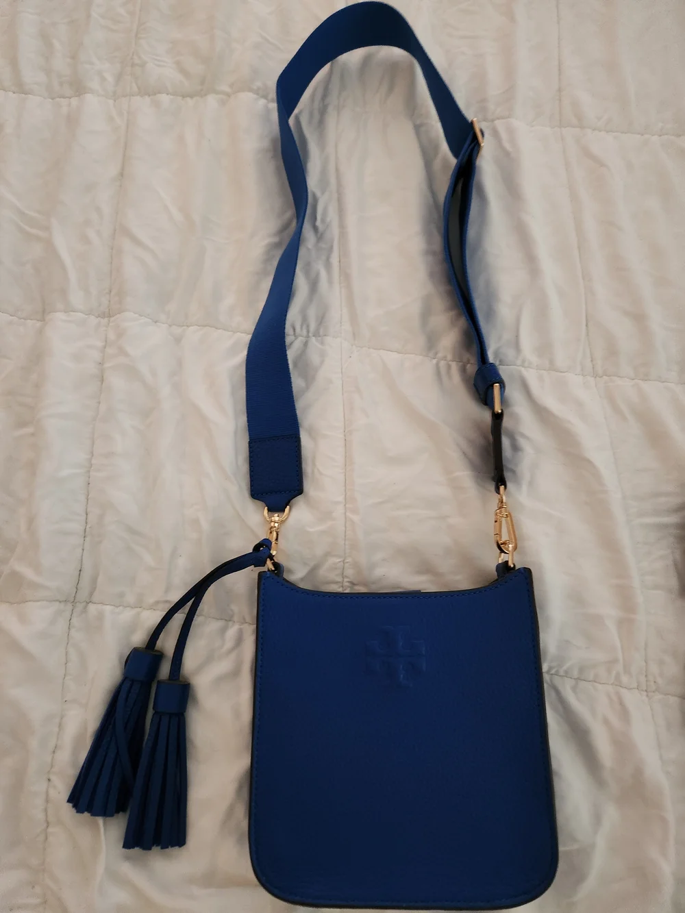 Tory Burch Kira Tassel Crossbody Bag in Deep Blue